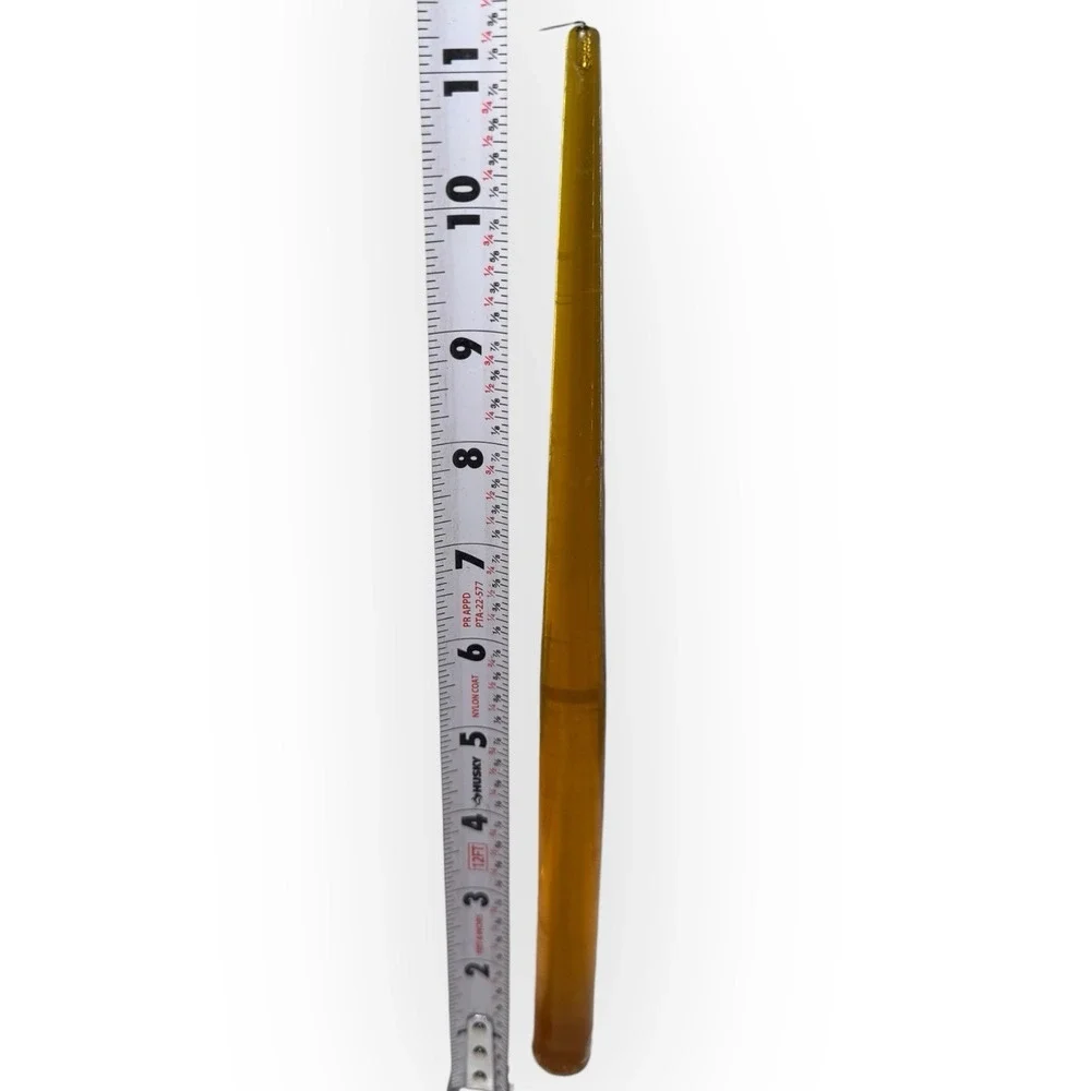 (1) Vintage 1960s Amber Lucite Taper Candle‎ 11.5